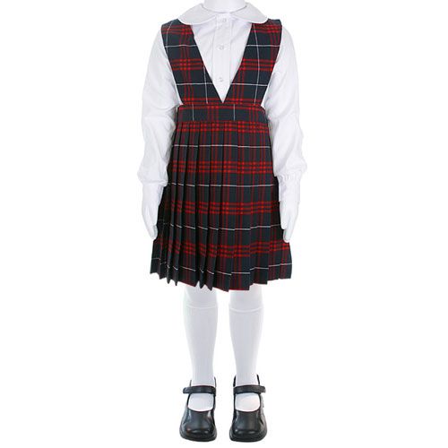 @ School by French Toast (Size 4-6X) Plaid V-Neck Pleated Jumper at Kmart.com
