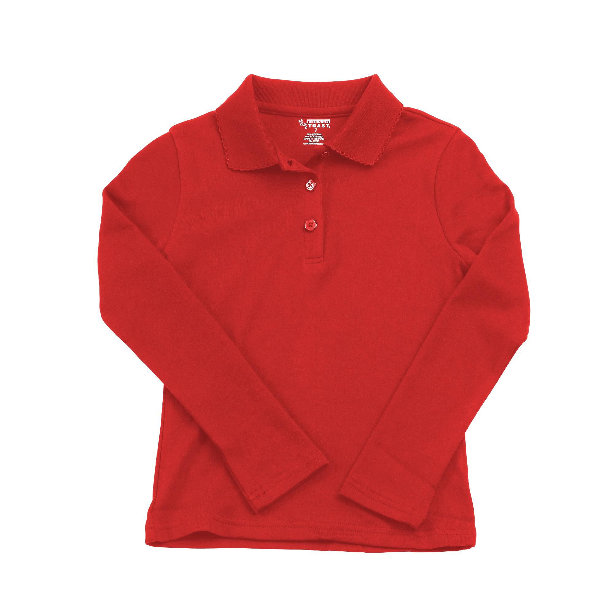 Toddler Long Sleeve Interlock Polo With Picot Collar
