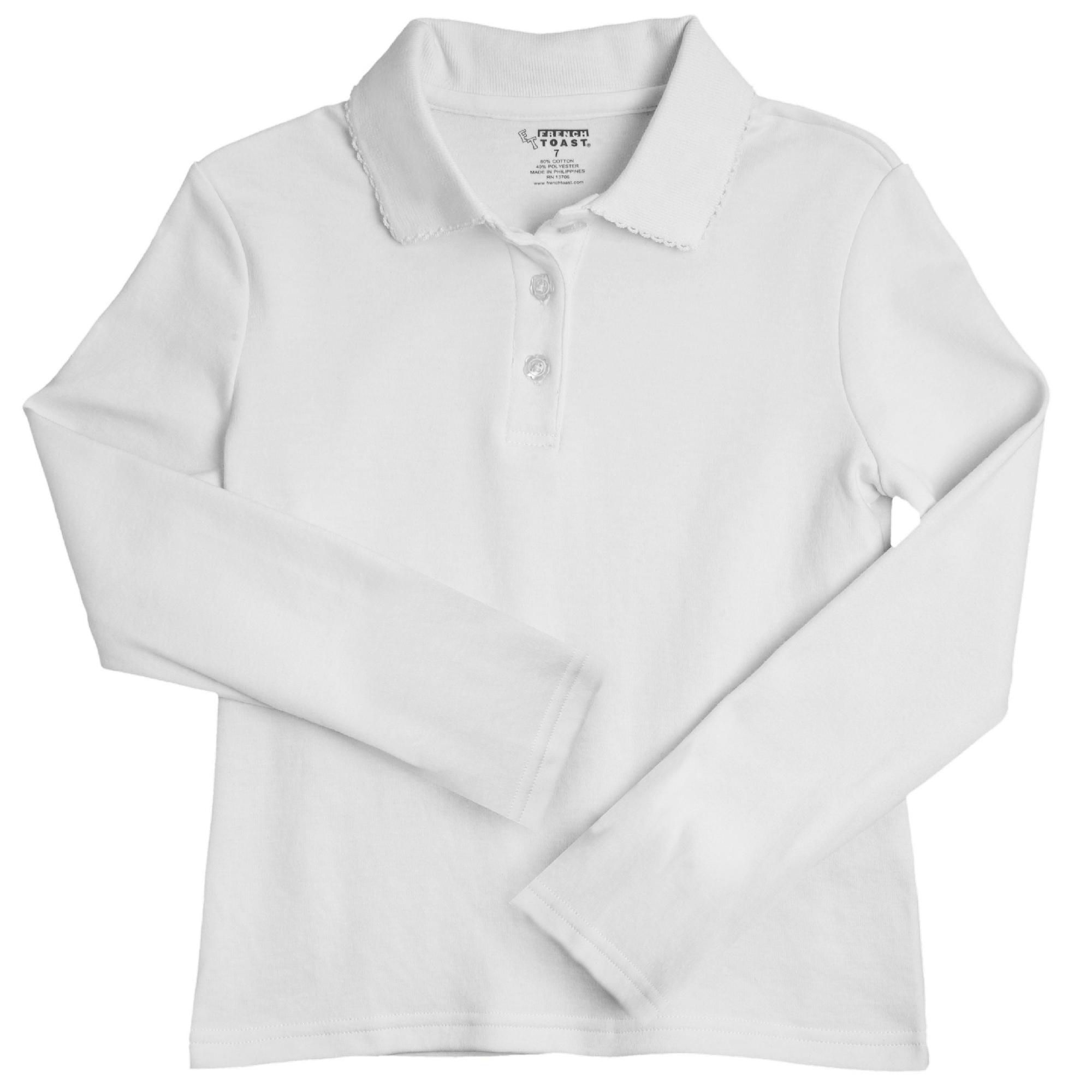 Toddler Long Sleeve Interlock Polo With Picot Collar