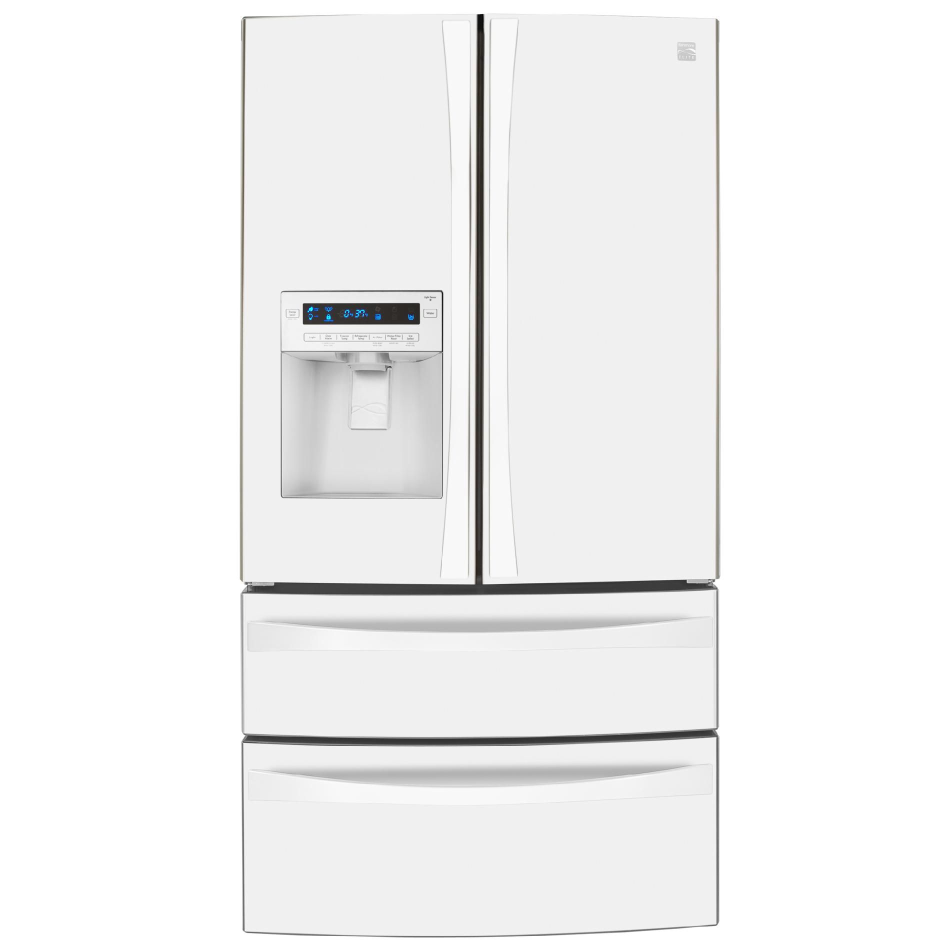 Kenmore Elite 72182 31 0 Cu Ft Dual Freezer French Door Bottom Freezer Refrigerator White