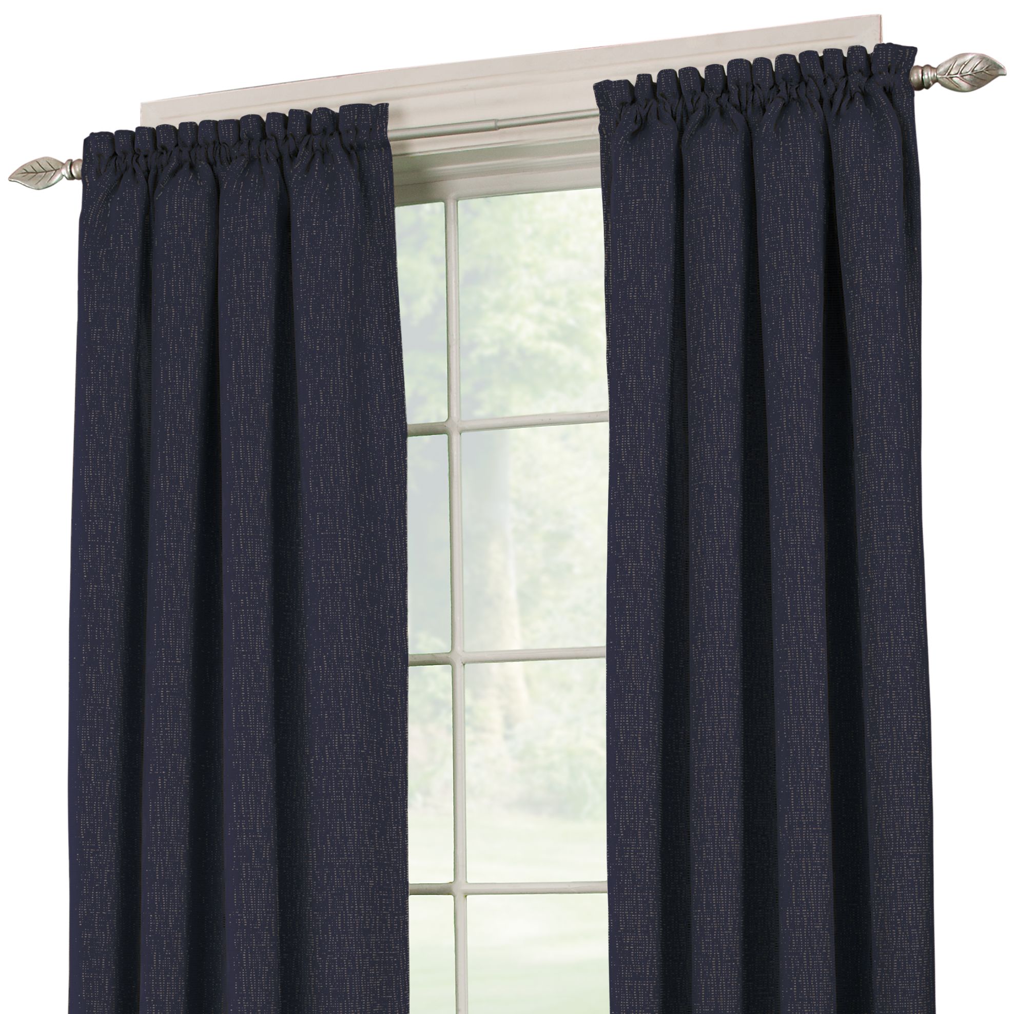 Essential Home Jacquard Textured Panel - Navy at Kmart.com