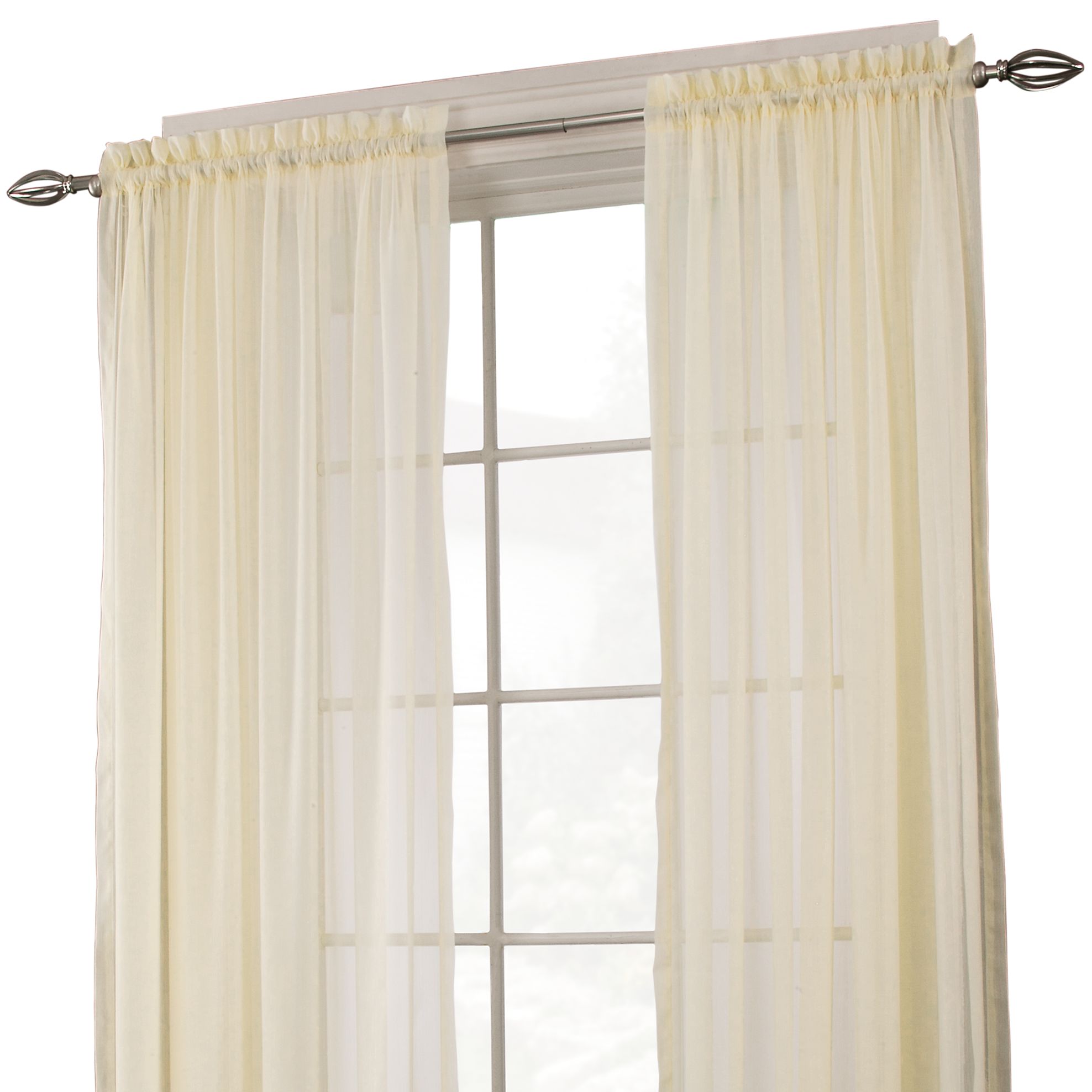 Essential Home Jacquard Textured Sheer Panel - Ivory at Kmart.com