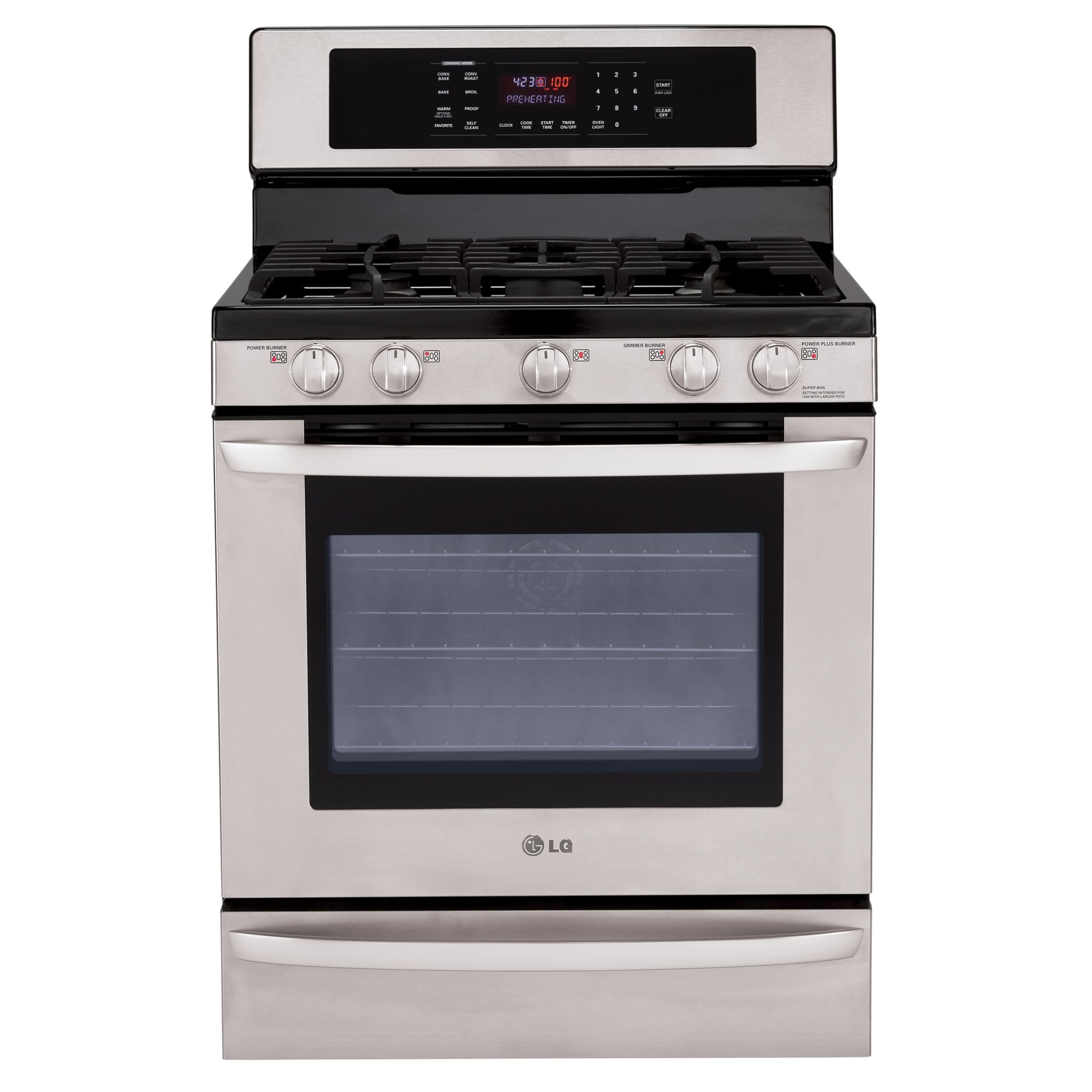 LG - LRG3095ST - 5.4 cu. ft. Freestanding Gas Range-Stainless Steel Lg Stainless Steel Gas Stove
