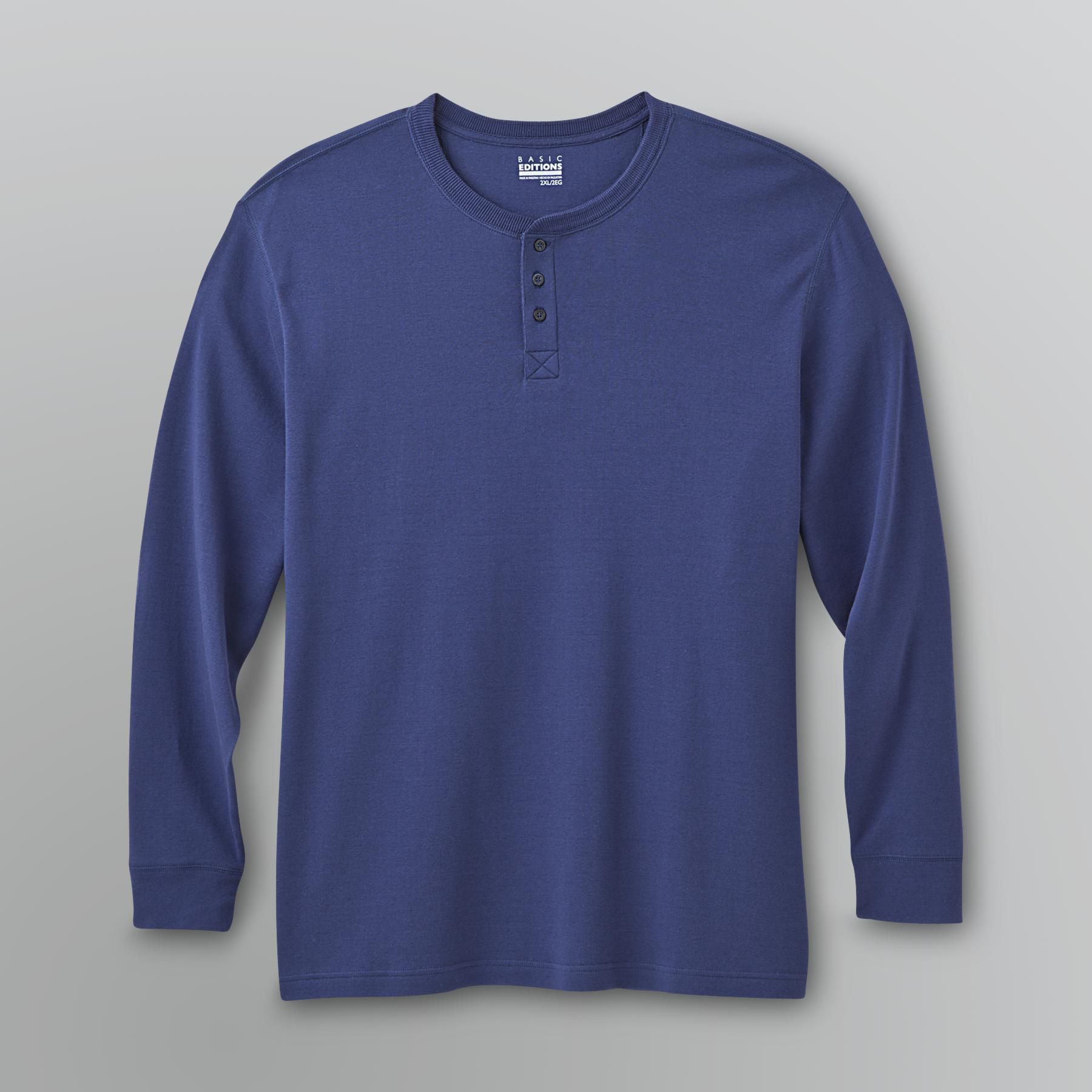 Basic Editions Men's Long-Sleeve Henley Shirt at Kmart.com