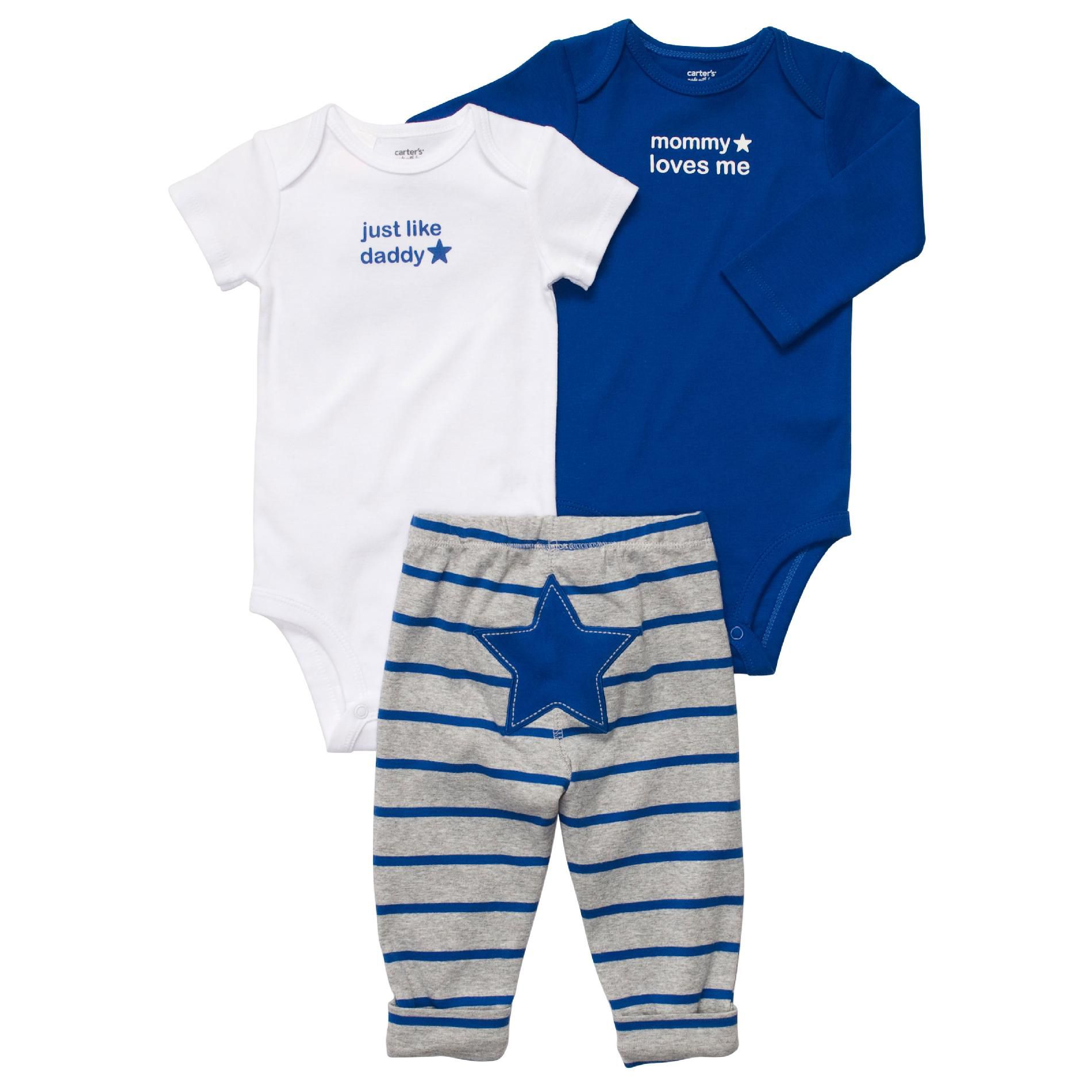Carter's Infant Boys' Set 3pc Blue Gray Star Cotton-Blend at Sears.com