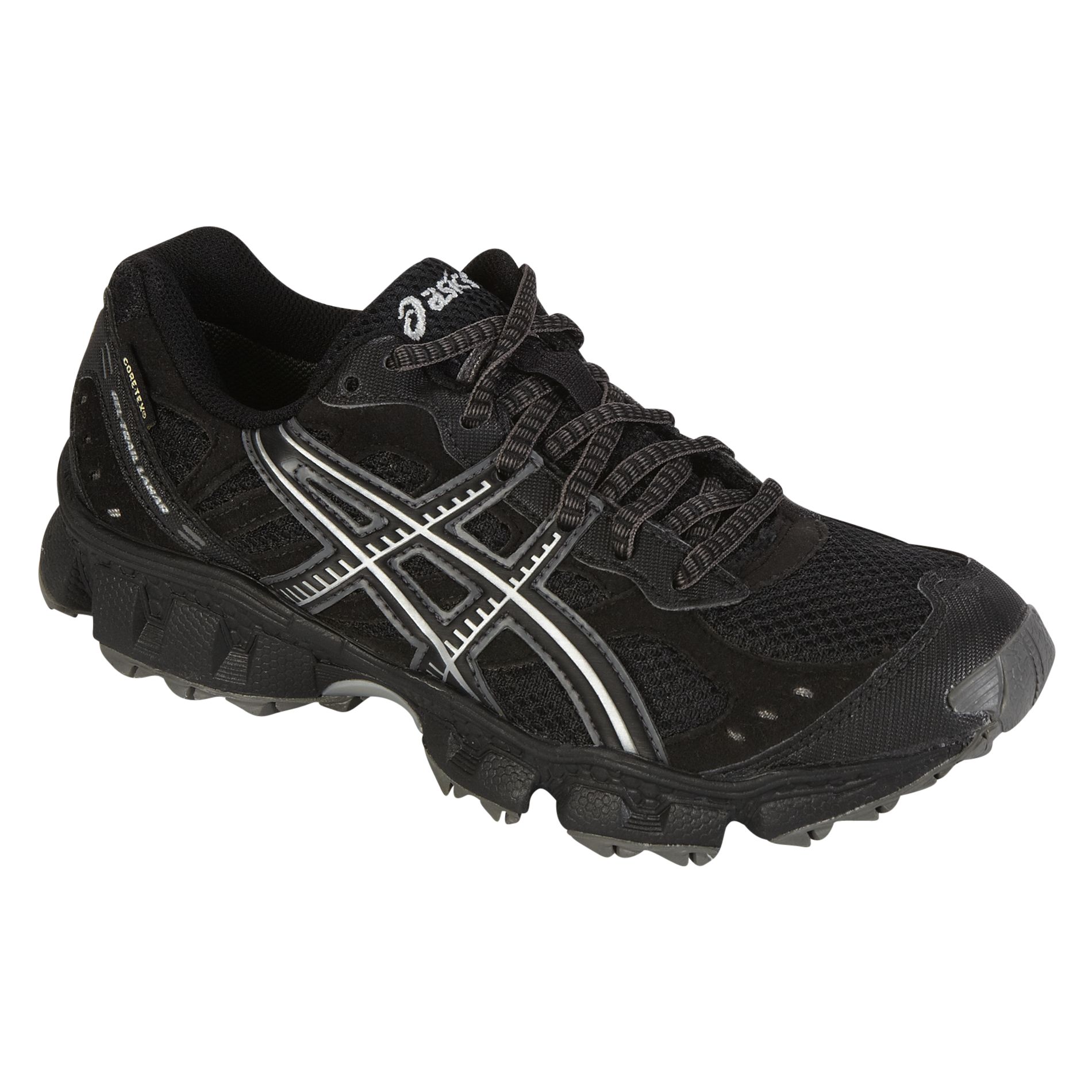 Asics Women's GEL-Trail Lahar Trail Running Athletic Shoe - Black/Grey 7