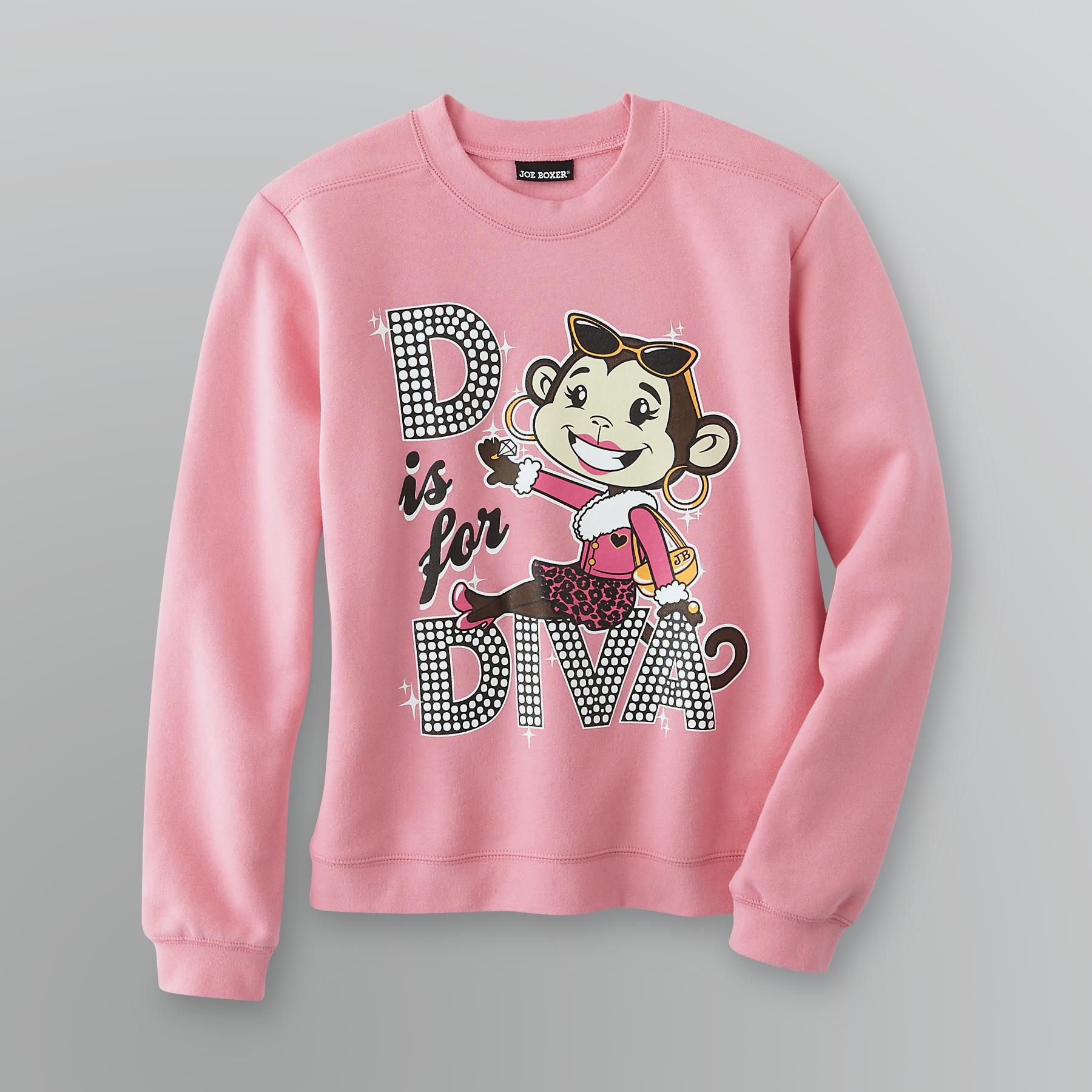Joe Boxer Girl's Graphic Fleece Sweatshirt - D is for Diva at Kmart.com