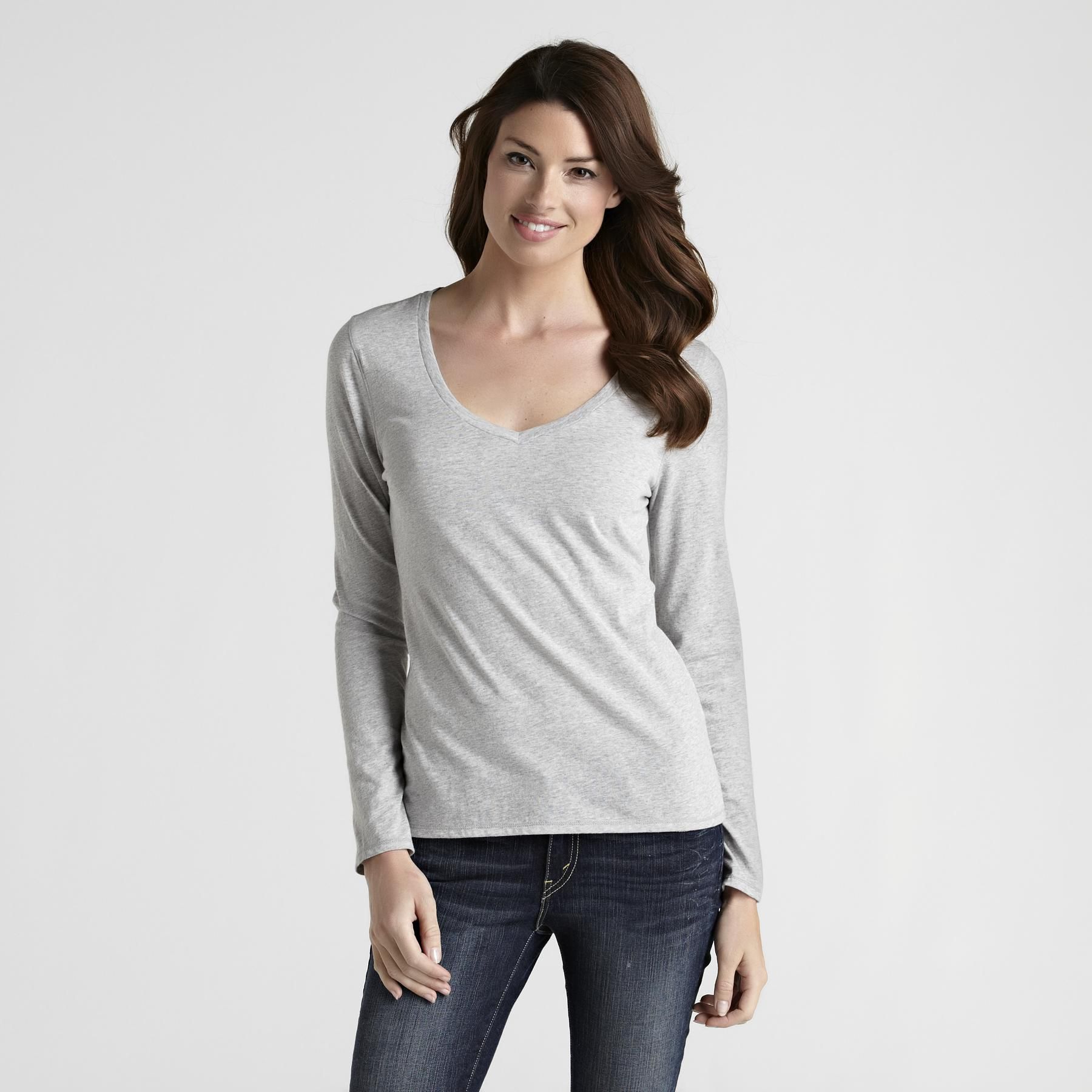 Route 66 Women's Long Sleeve V-Neck T-Shirt at Kmart.com