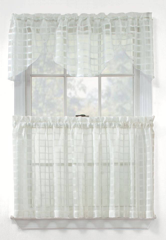 Sandra by Sandra Lee Window Pane Tier  Curtains -58X36 White at Kmart.com