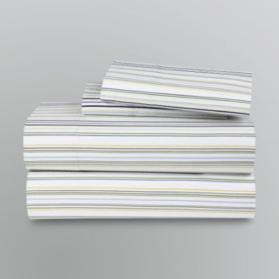 - 250 Thread Count Sateen Sheet Set - Blue Stripe