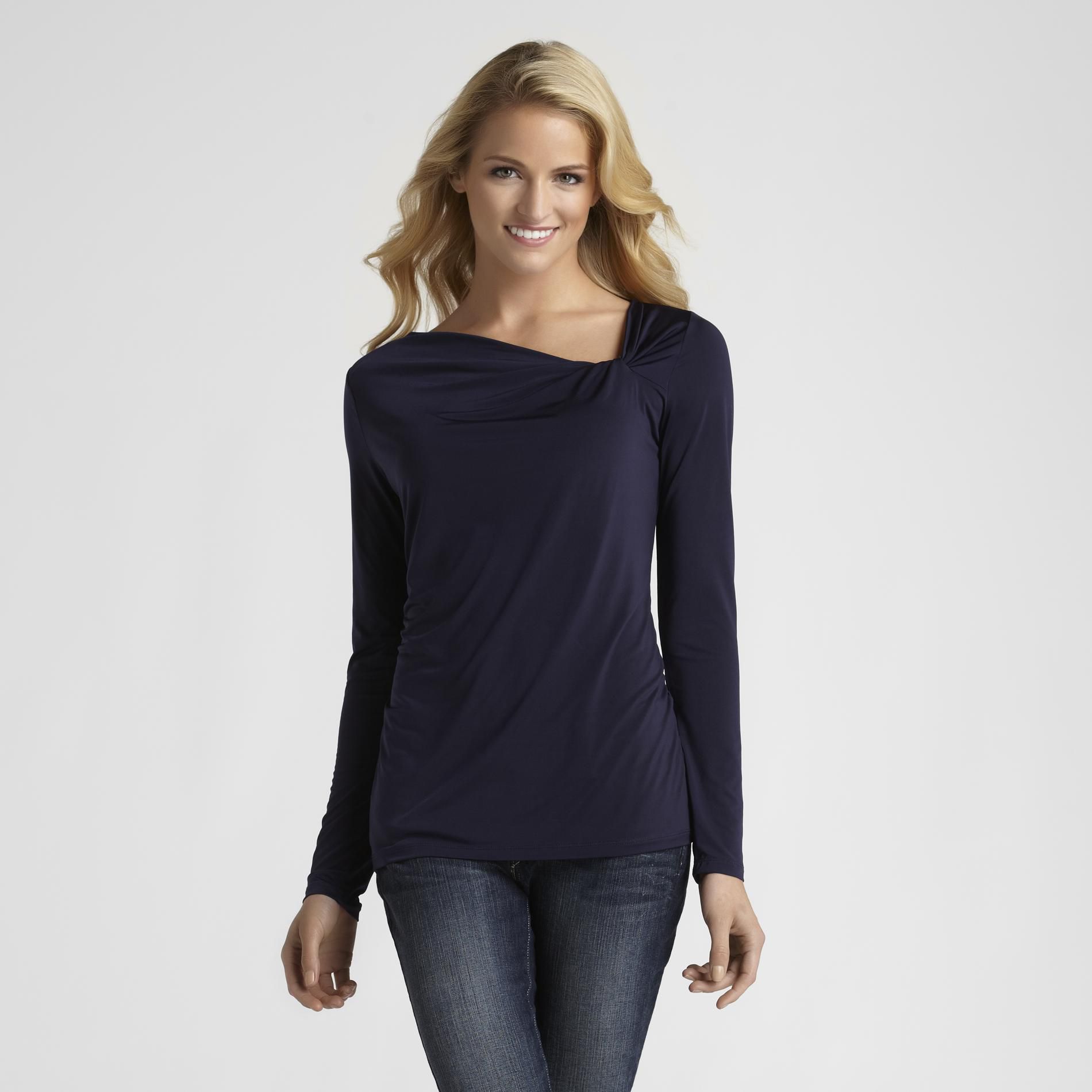 Attention Women's Long-Sleeve Knot Top at Kmart.com