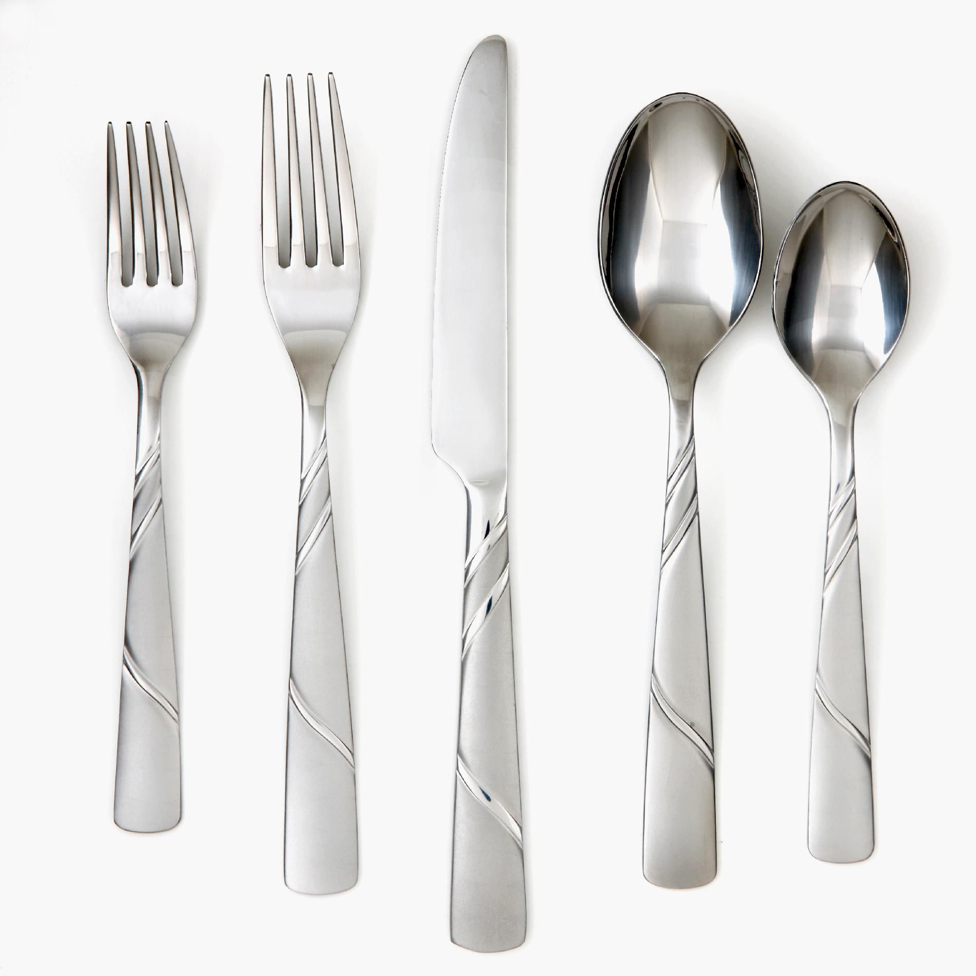 Ragalta 16 Piece Stainless Steel Flatware Set with Colored Handles ...