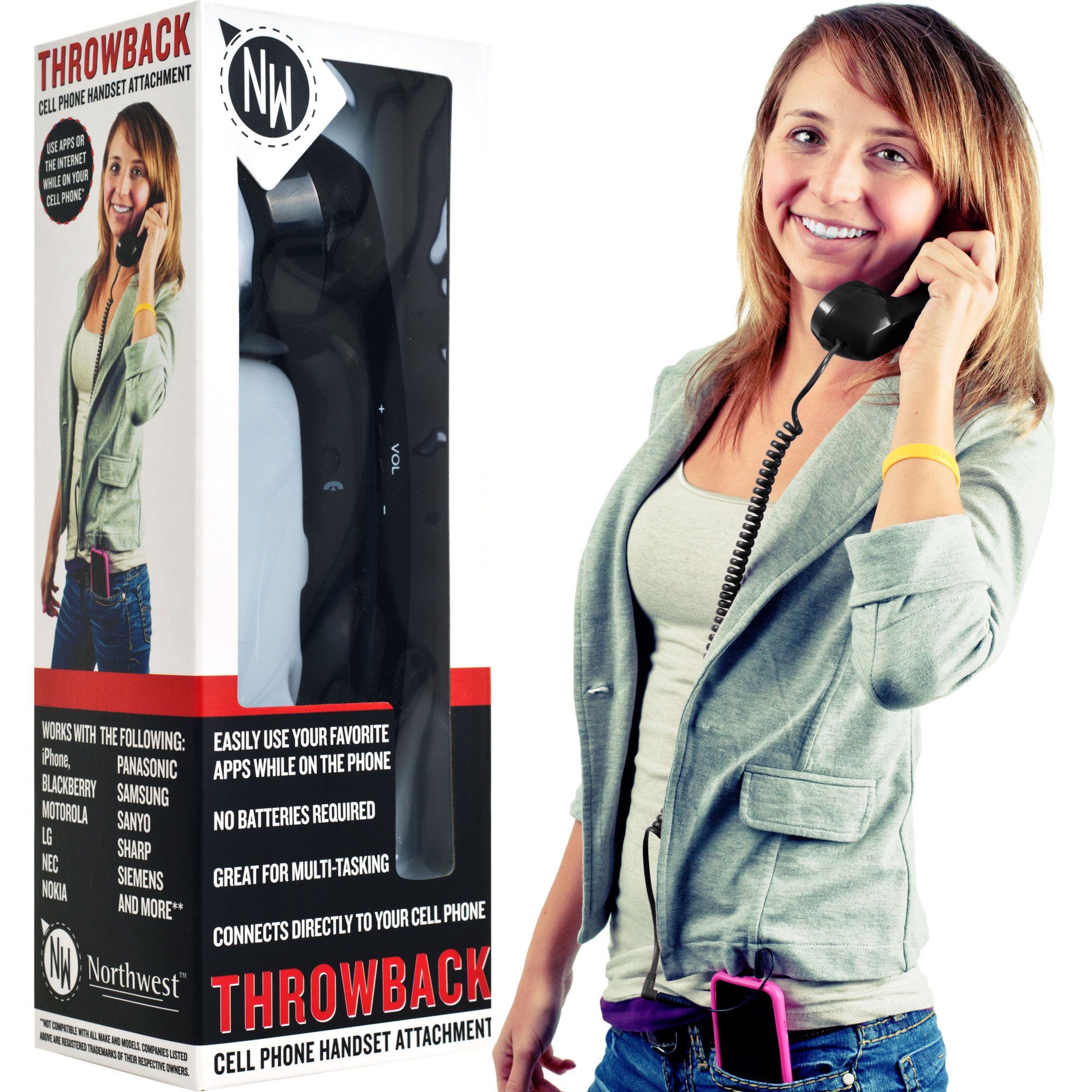 Northwest Throwback Cell Phone Handset Attachment - Black at Kmart.com