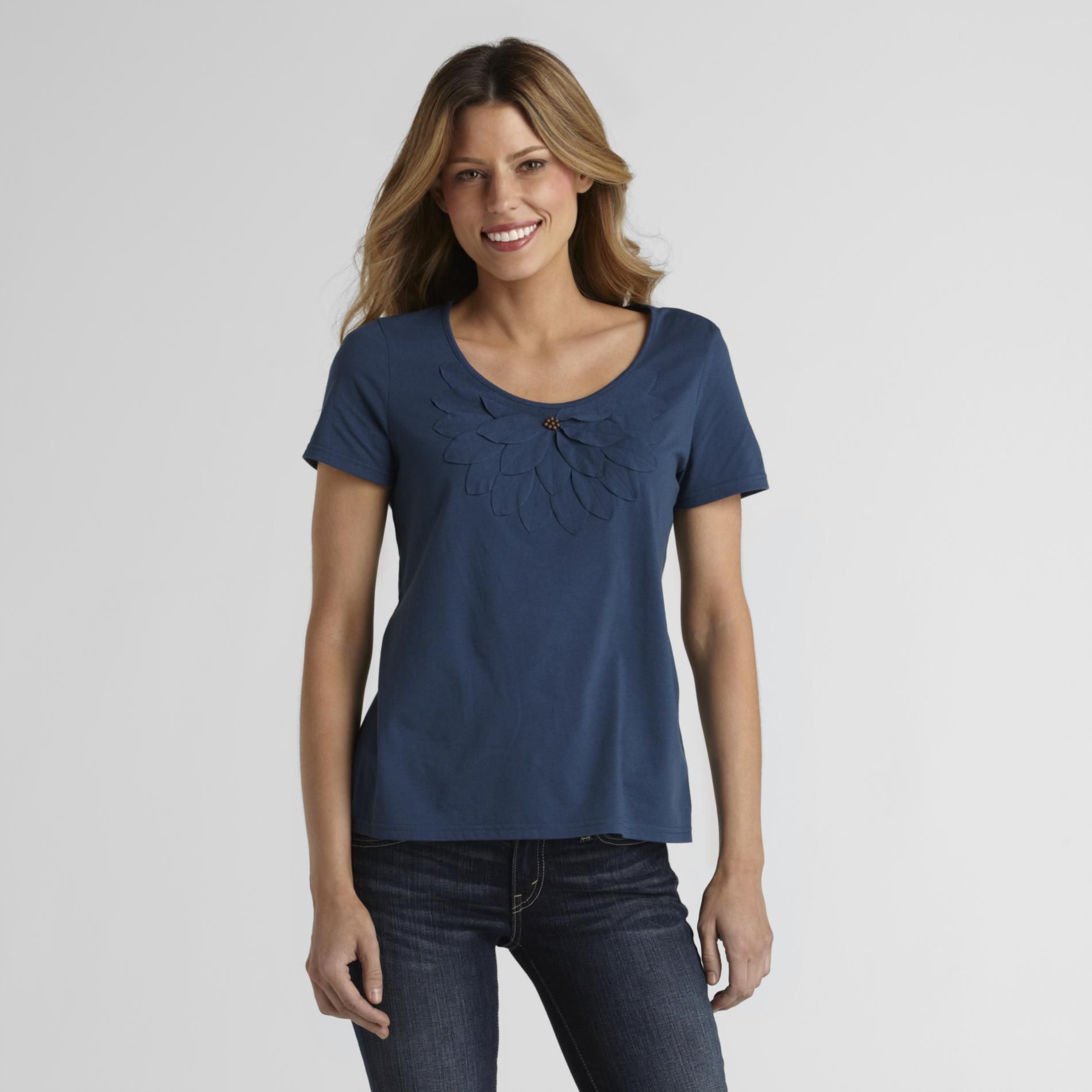 Basic Editions&nbsp; Women's Embellished T-Shirt
