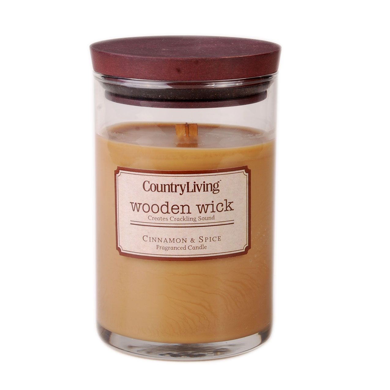Country Living Wooden Wick 9.5oz Candle; Warm Apple Pie Food