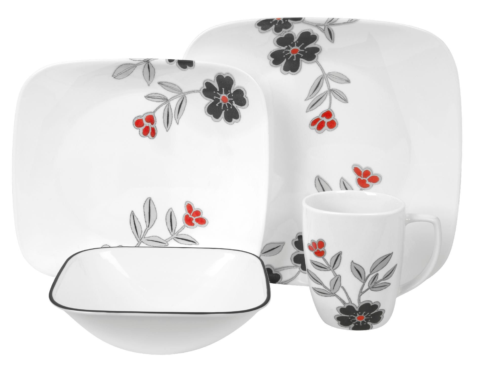Corelle Square Mandarin Flower 16-Piece Dinnerware Set - Home - Dining & Entertaining ...