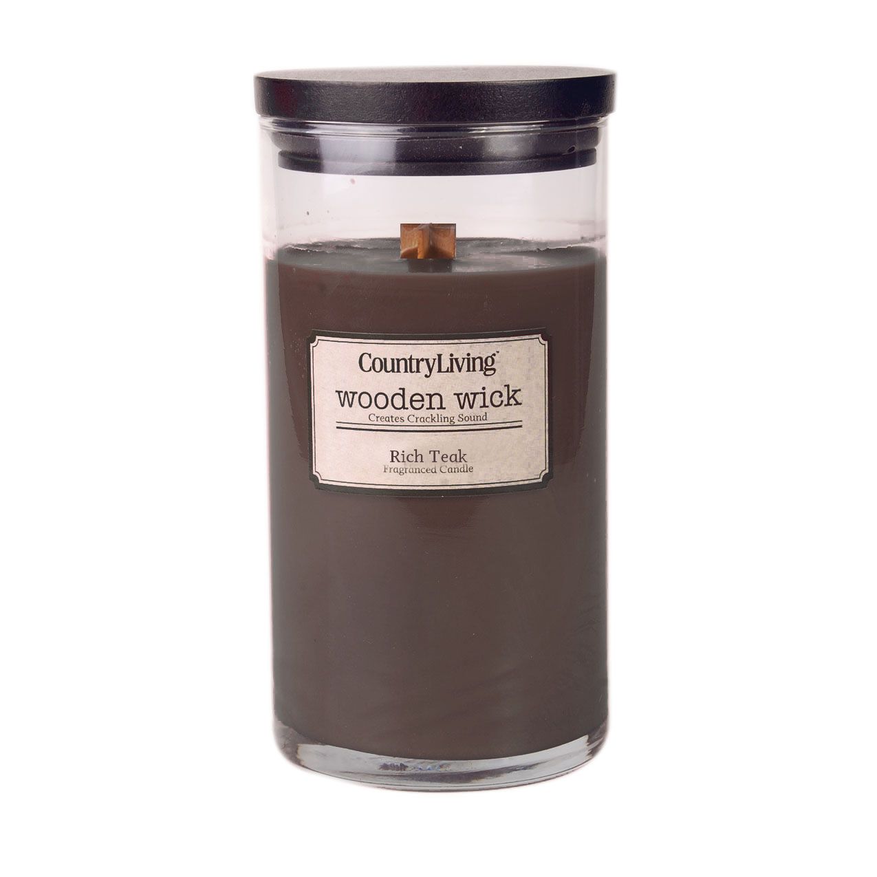 Country Living Wooden Wick 17.5oz Candle; Rich Teak at Kmart.com