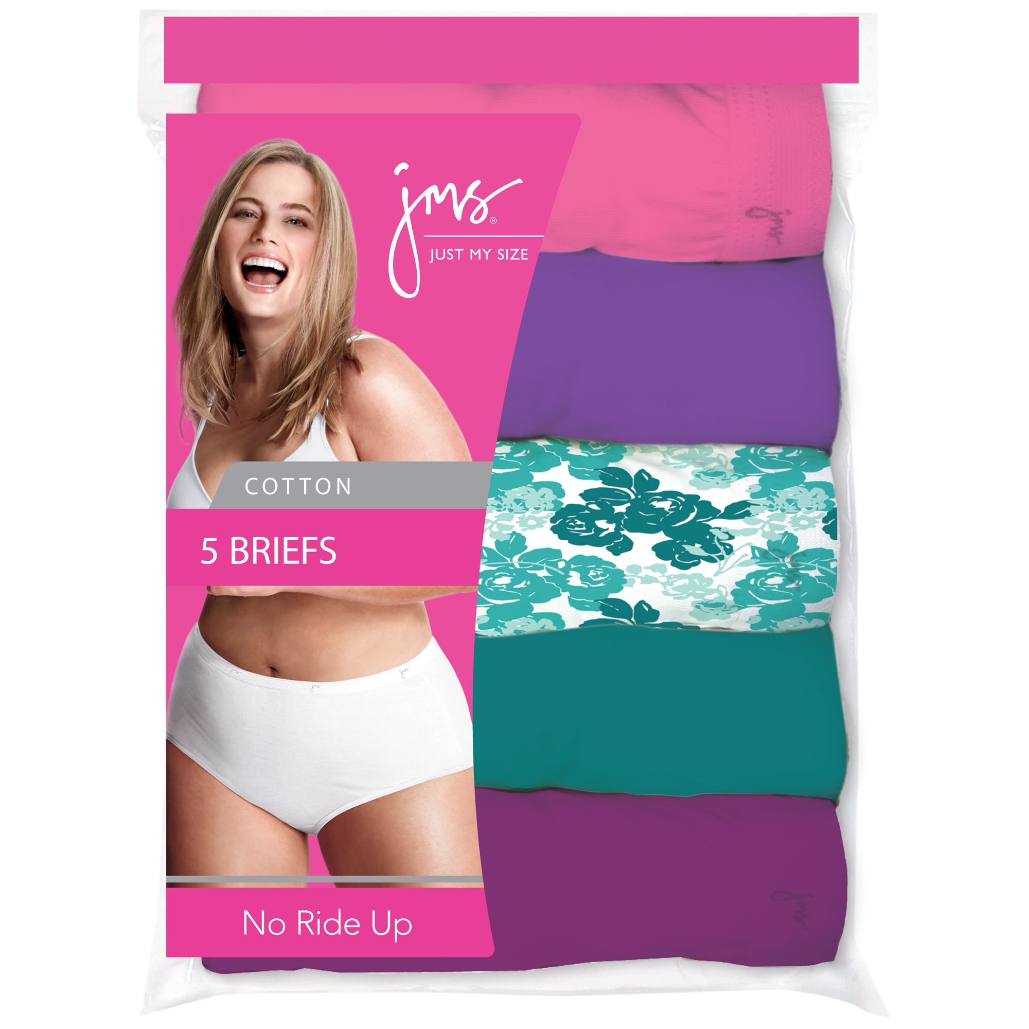 Just My Size Women’s Underwear Assorted Cotton Briefs – 5Pk at Kmart.com