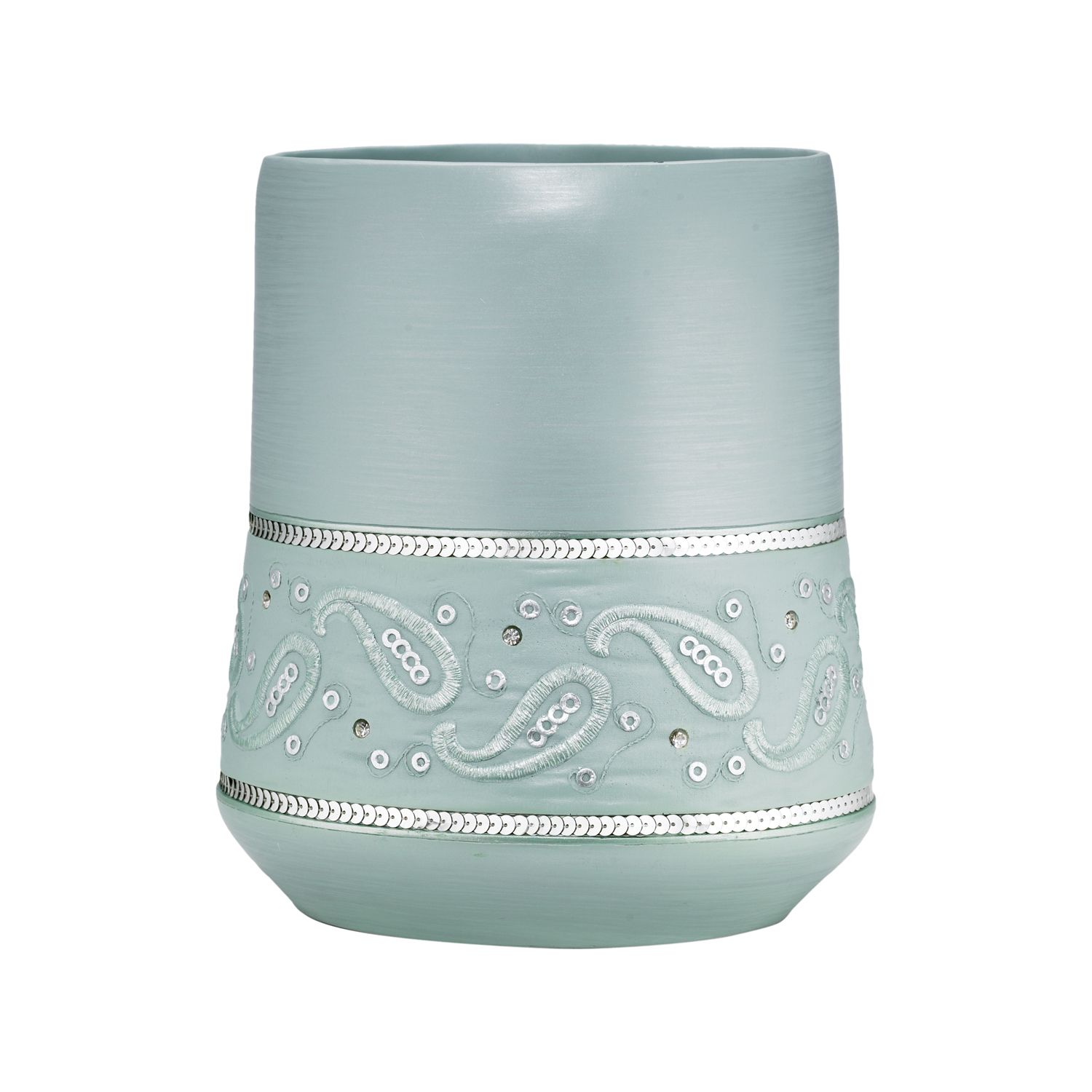 Popular Bath Products PAISLEY SEQUINS"BLUE"WASTE BASKET at Sears.com