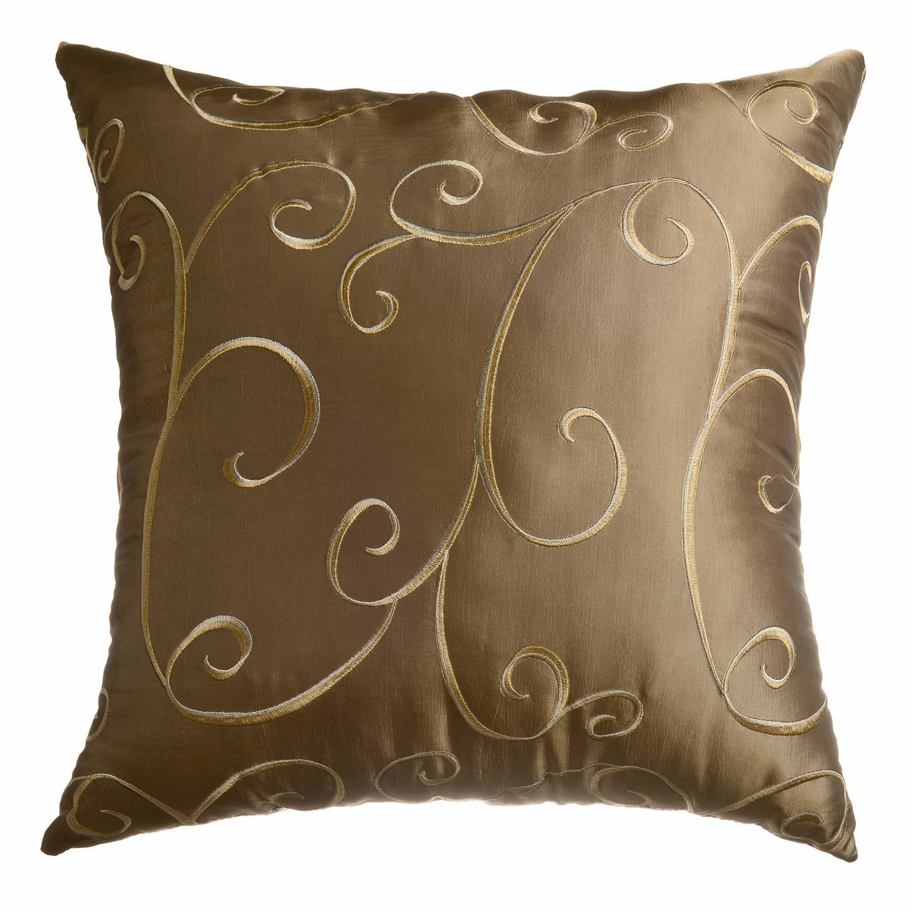 Softline Home Fashions, Inc Chateau Scroll Antique Gold 18x18 Decorative Pillow