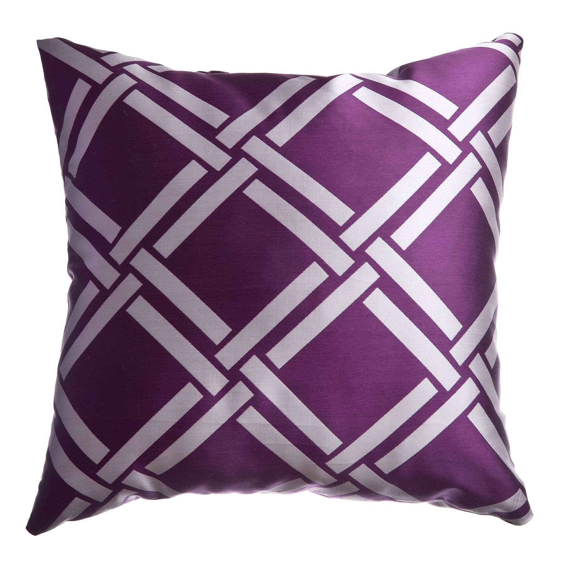 Softline Home Fashions, Inc Element Lattice Purple-Silver 18x18 Decorative Pillow