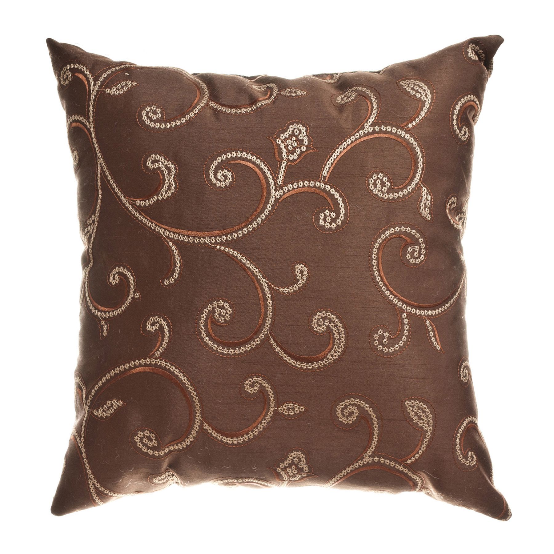 Softline Home Fashions, Inc Stiletto Scroll Chocolate 18x18 Decorative Pillow