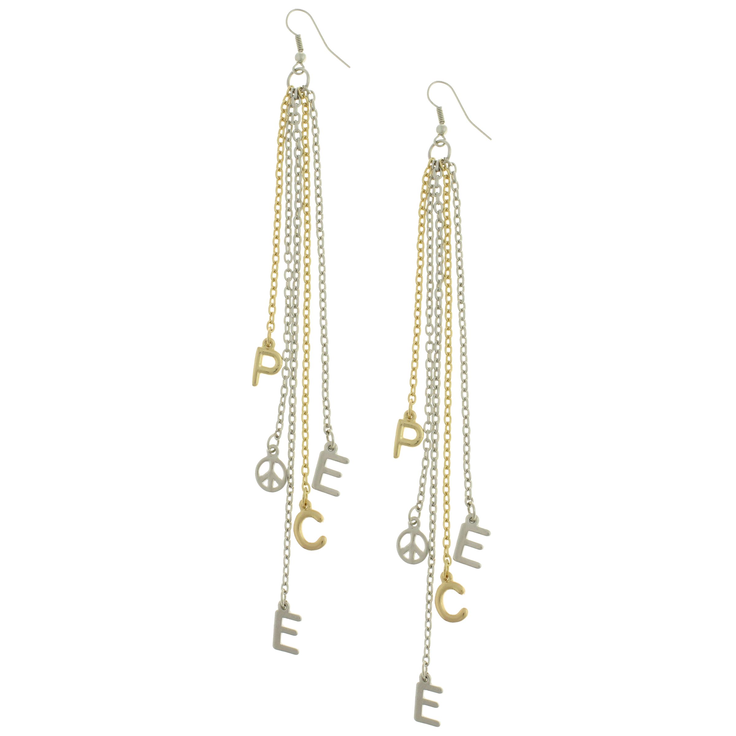 Dream Out Loud by Selena Gomez Earrings Drop Fringe Peace Charm Gold/Silver Tone at Kmart.com