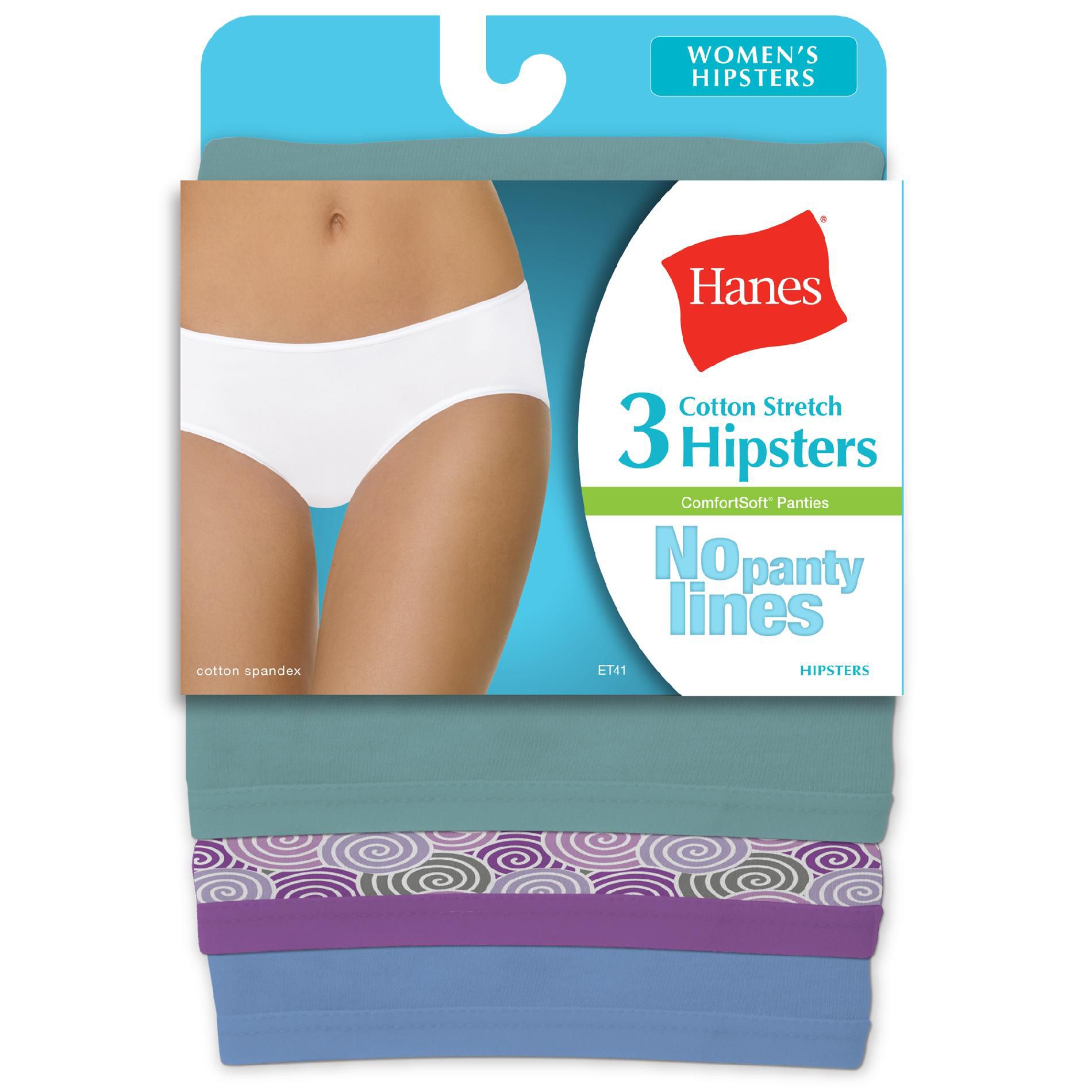 Hanes Women's Hipsters 3 Pk 'No Lines' Cotton Stretch Multicolored at Kmart.com