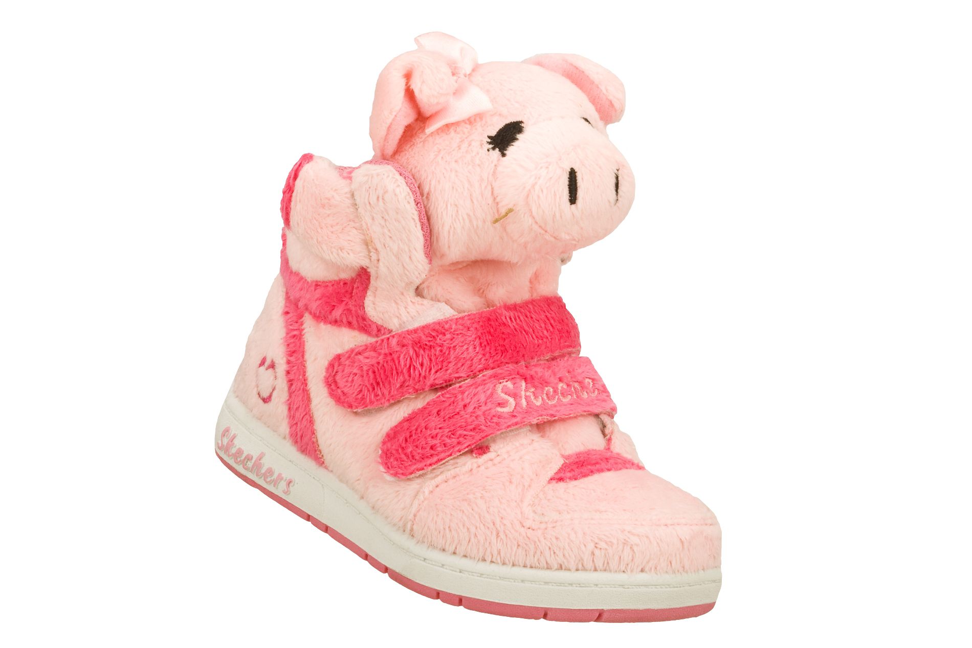 Skechers Toddler Girl's Sugar Pets Plush Animal Hightop Athletic Shoe - Pink