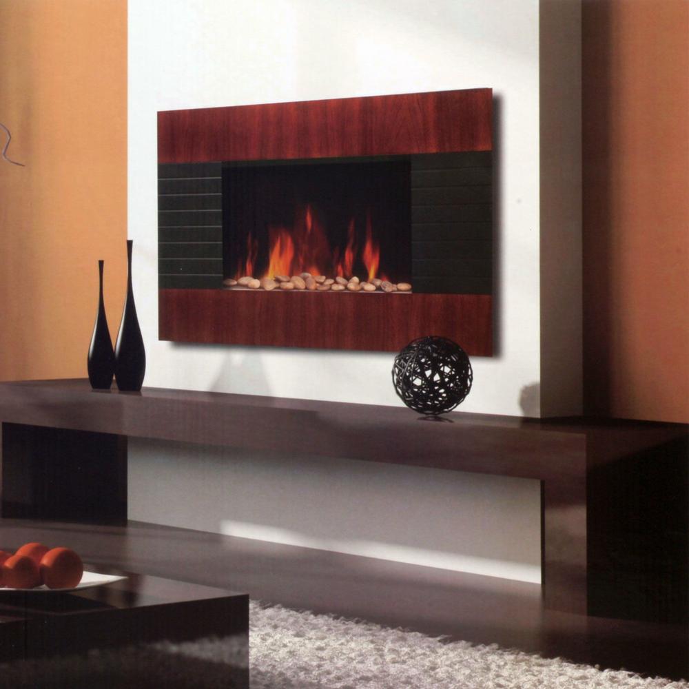 Mahogany Trim Fireplace 1500 Watt Heater