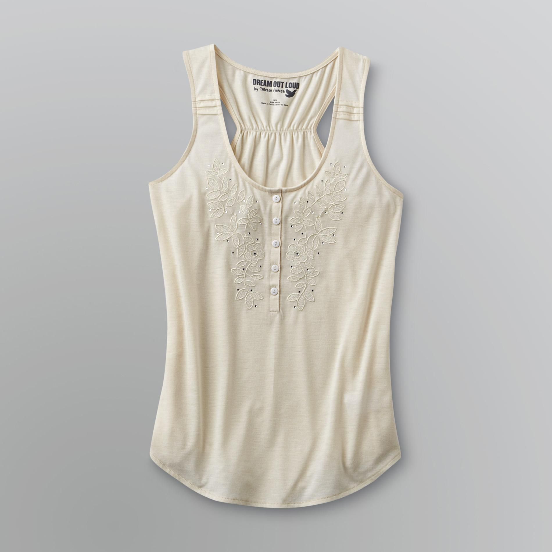 Junior's Embroidered Tank Top