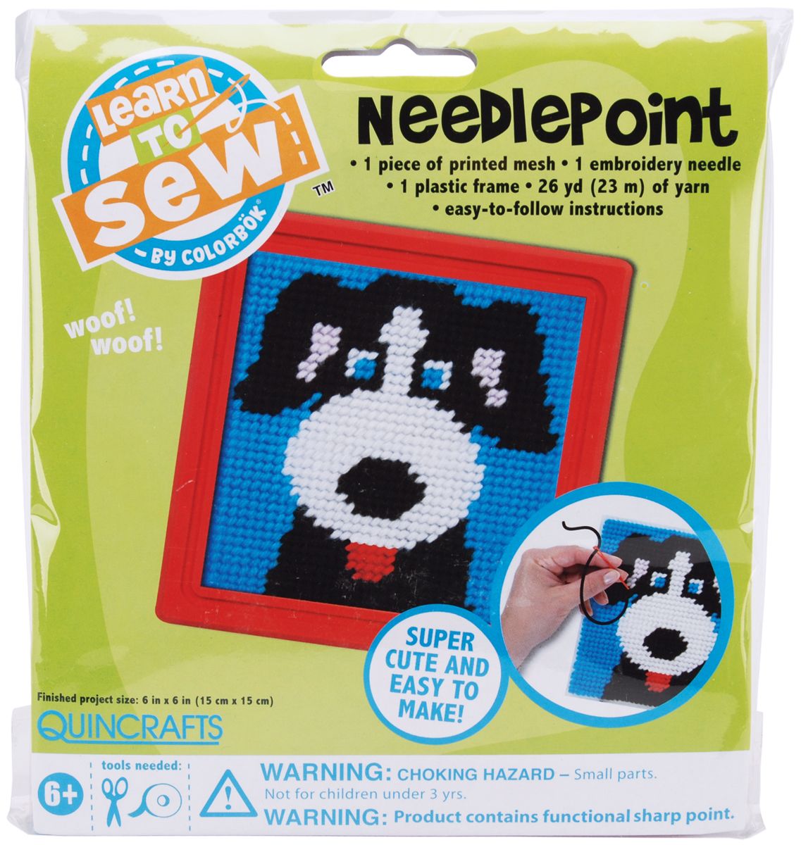 GET Dog Learn To Sew Needlepoint Kit-6X6 Red Frame OFFER