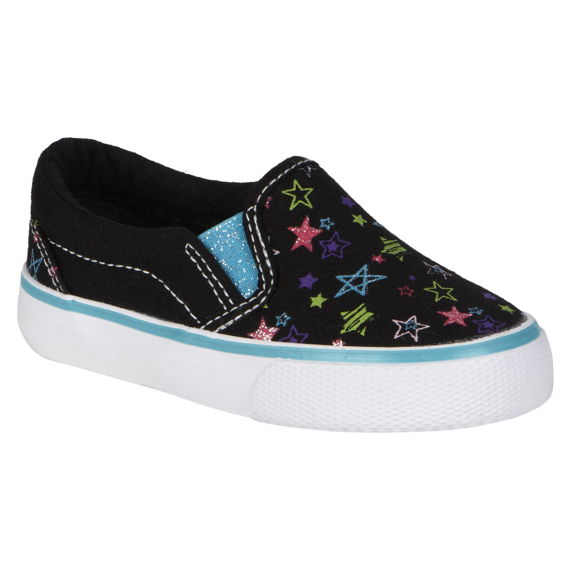 Joe Boxer Toddler Girl's Remix Twin Gore Canvas Shoe - Black/Turquoise at Kmart.com