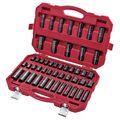 48pc Master Laser Impact Socket Accessory Set with Portable Case, 1/2 Drive, Inch/Metric