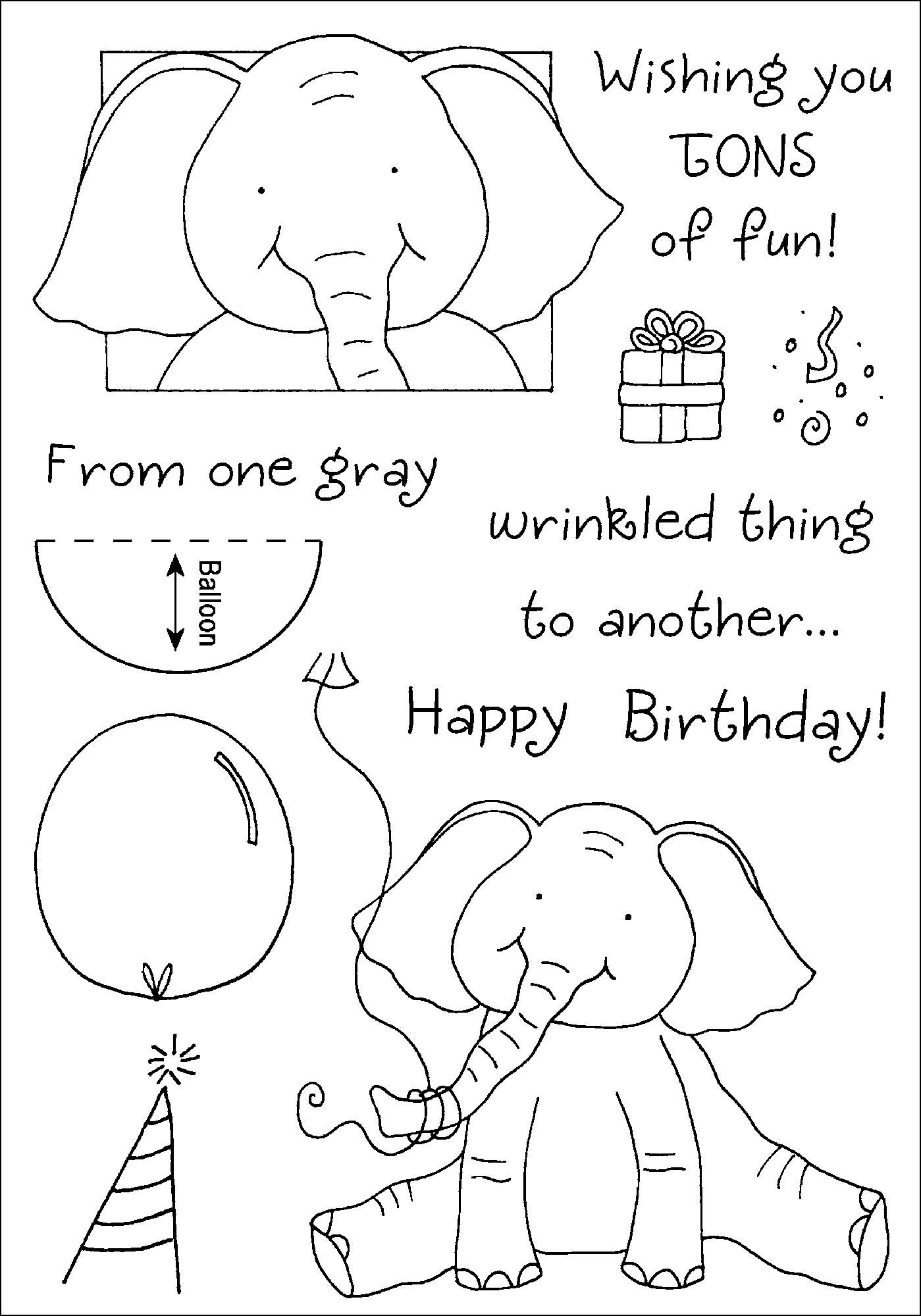 Honeypop Clear Stamp Set-Birthday Elephant