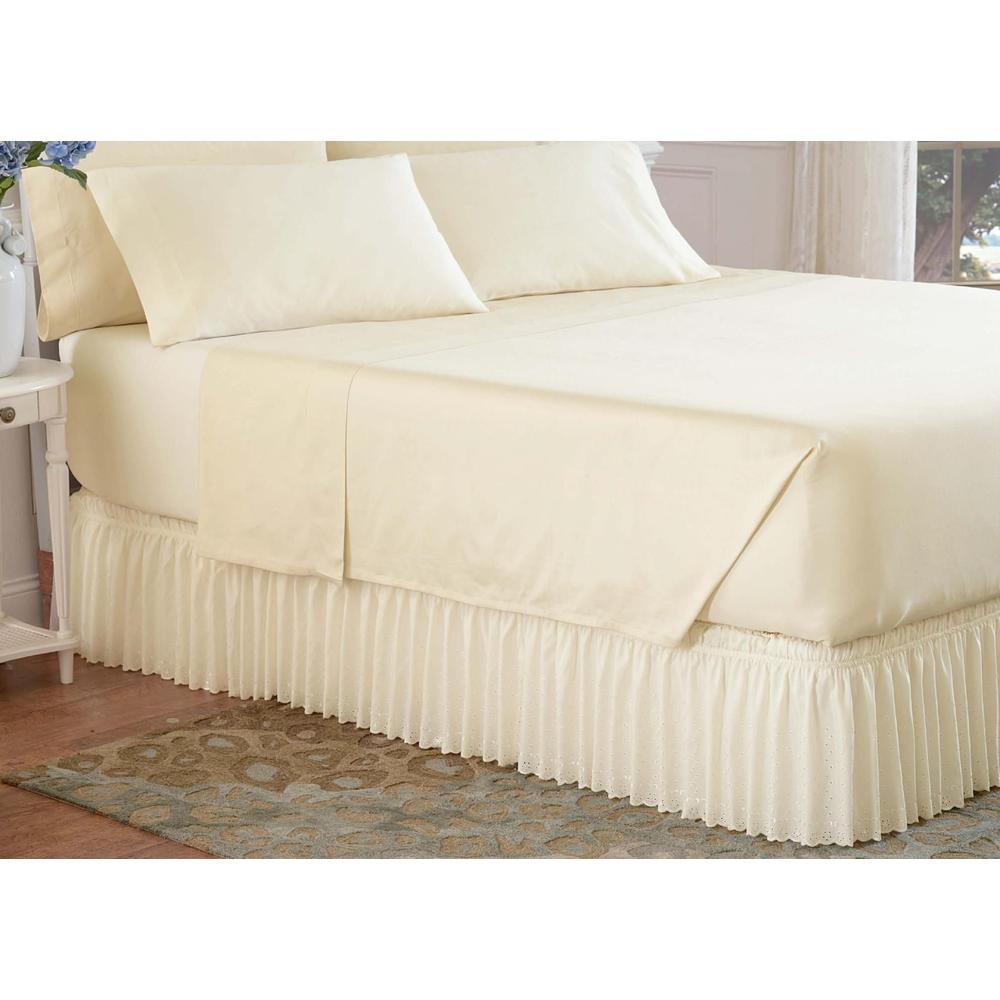 Country Living Eyelet Bedskirt One size fits all Home Bed & Bath