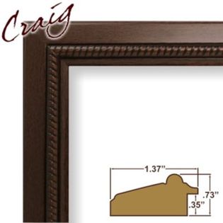  Brown Smooth Wood Grain Finish 1.375 Inch Wide Picture Frame (8930