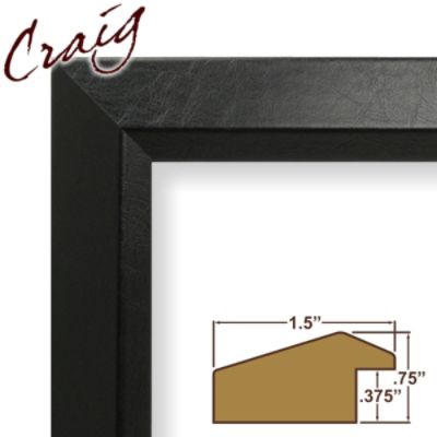 Craig Frames Inc 14" x 16" Black Executive Leather Lightly Textured Finish 1.5 Inch Wide Picture Frame (17093) at Sears.com