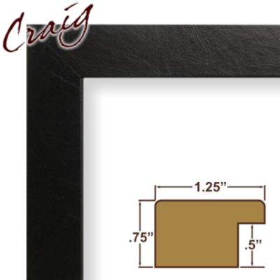 Craig Frames Inc 16" x 20" Black Executive Leather Lightly Textured Finish 1.25 Inch Wide Picture Frame (26093) at Sears.com