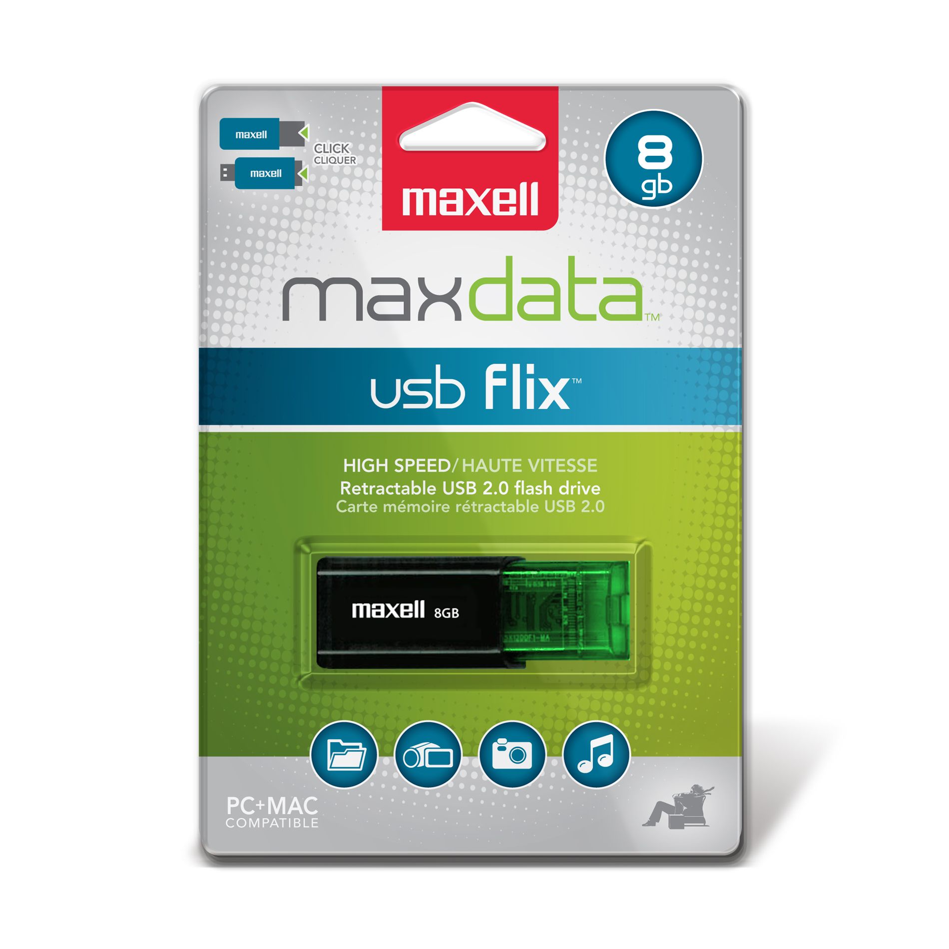 UPC 025215717222 product image for Maxell 8GB USB Flix Flash Drive | upcitemdb.com