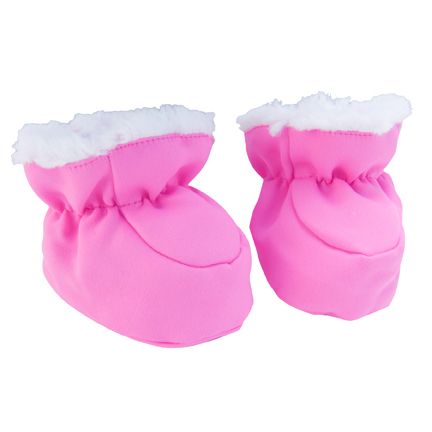 Trend-Lab Baby Booties - Pink Peek-A-Boo Faux Fur and Matte Satin at Kmart.com