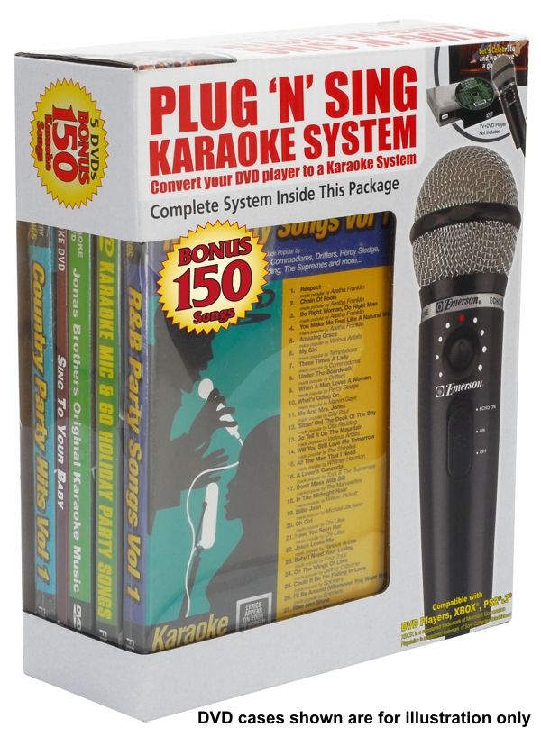 Emerson Plug N Play Karaoke Microphone System With 150 Songs On DVD at Kmart.com