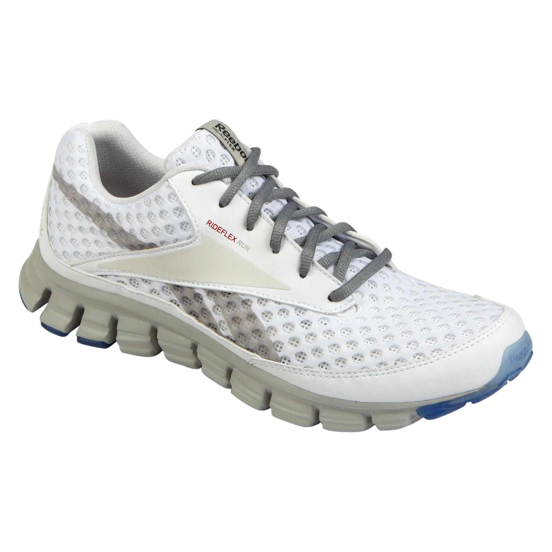 Reebok Men's SmoothFlex CushRun Running Athletic Shoe  - White/Grey at Sears.com