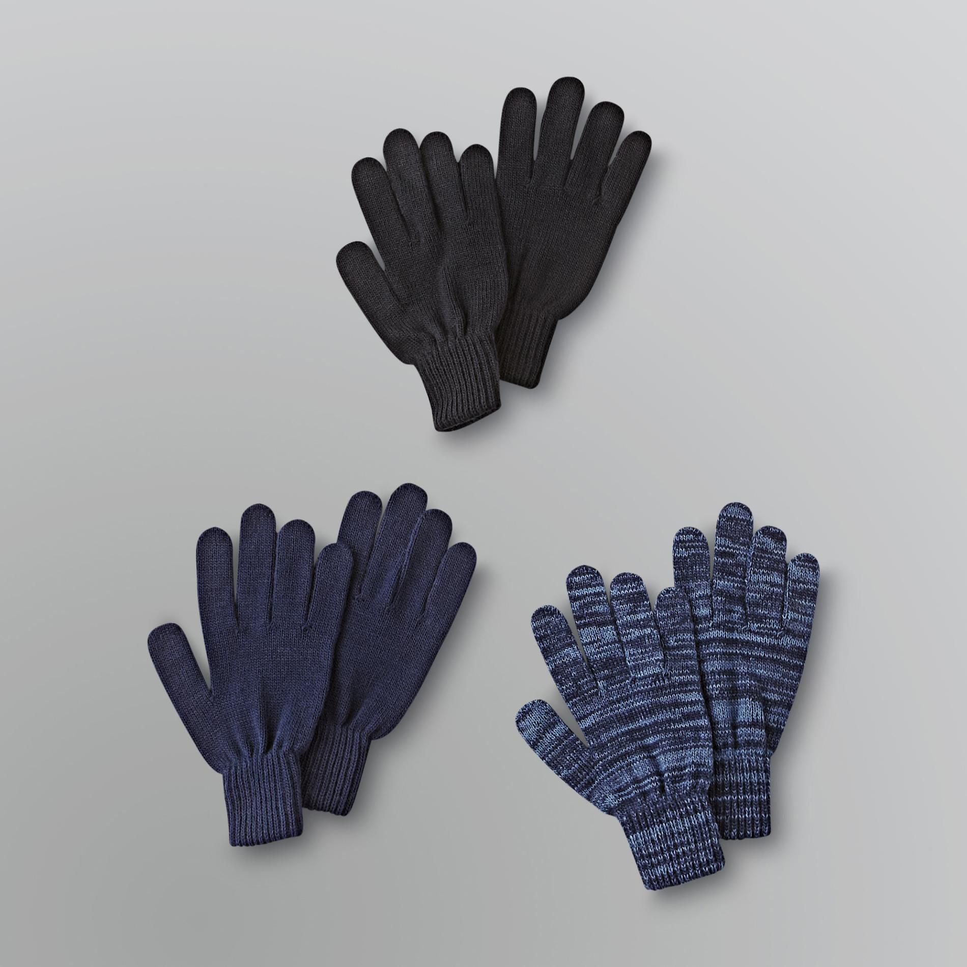 Attention Men's Knit Gloves - 3-Pairs at Kmart.com