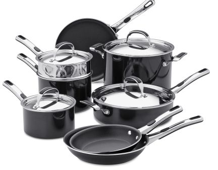 Kenmore 12 pc. Nonstick Aluminum Cookware Set Black