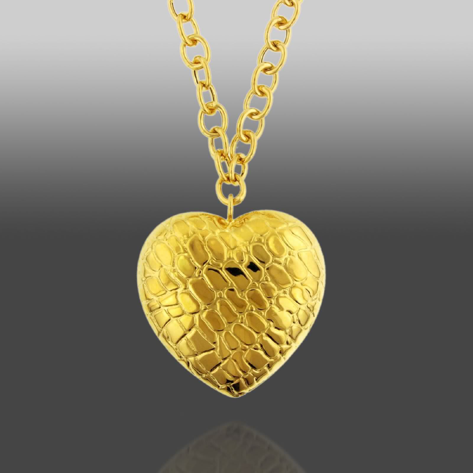 Romanza 30" Heart Puffed Pendant Necklace in Gold Over Bronze at Kmart.com
