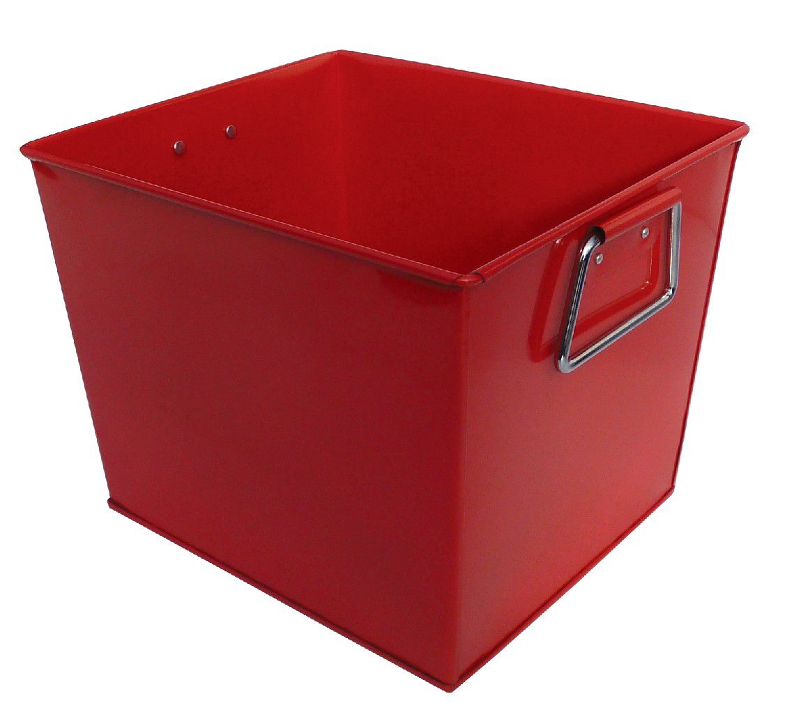 Metal Bucket - Square- Red 99231W by Organize It All