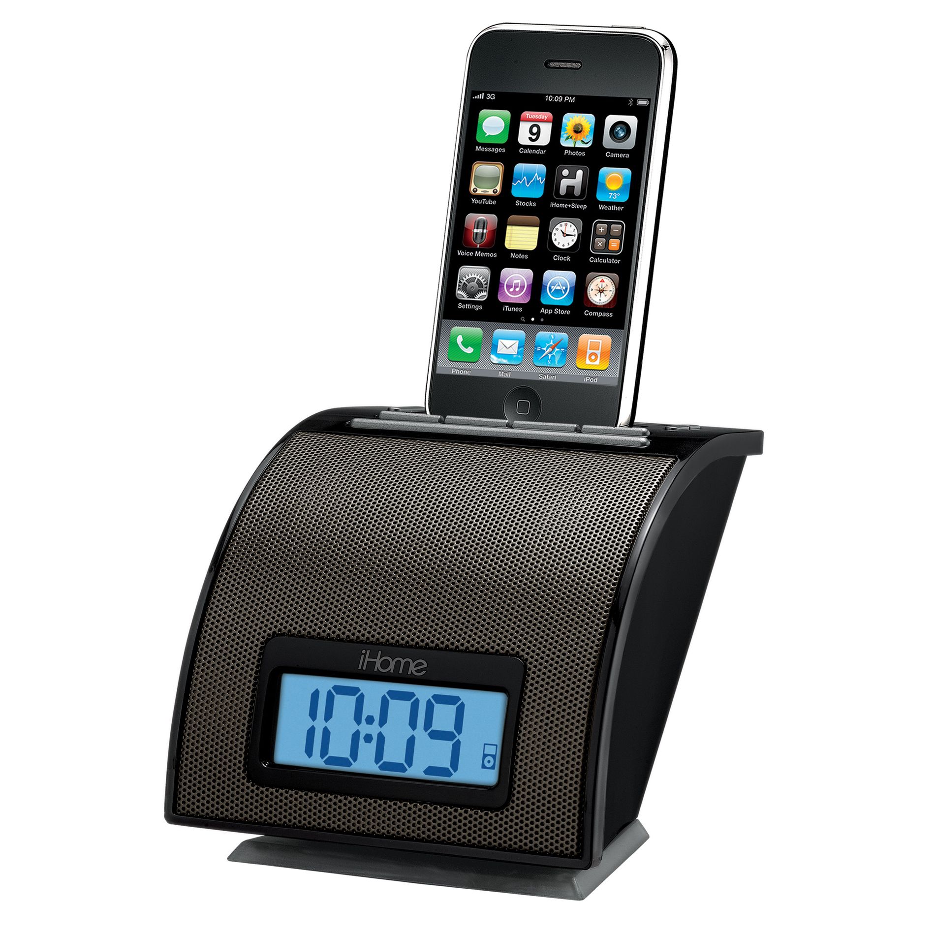 iHOME iP11 Spacesaver Alarm Clock for iPhone  iPod Black