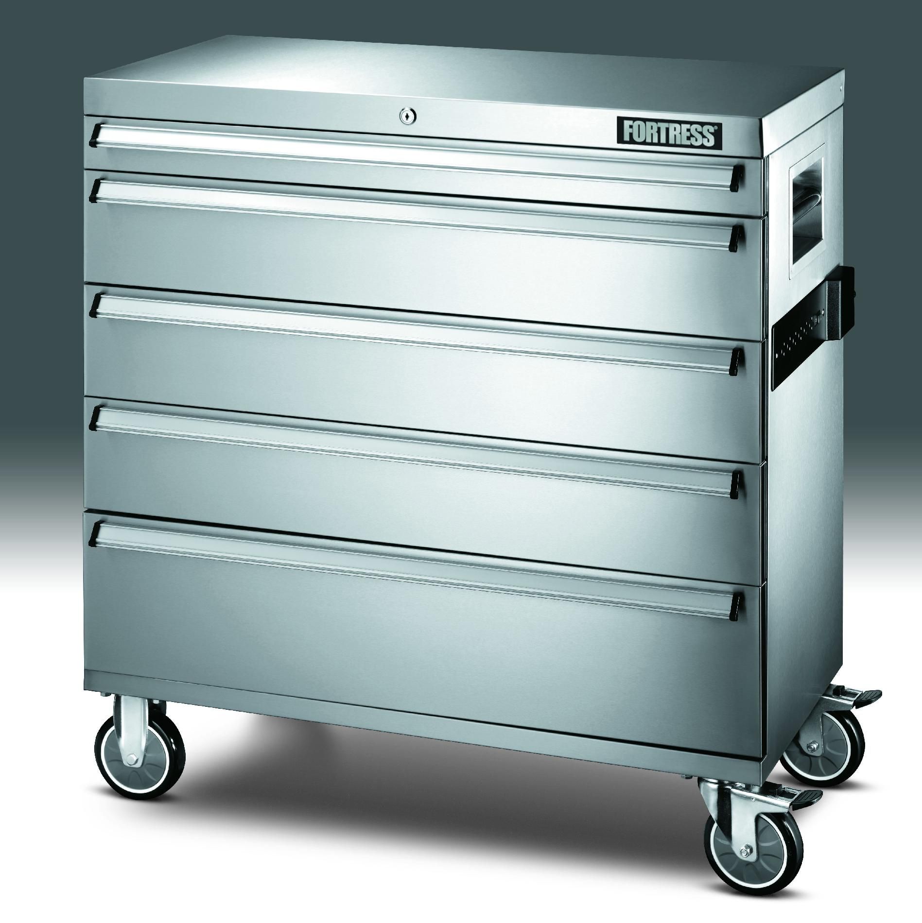 Fortress 105346 36 in Wide 5Drawer Stainless Steel Rolling Tool