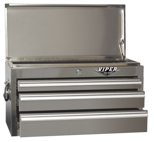 Viper Tool Storage 26 3 Drawer 304 Stainless Steel Top Chest